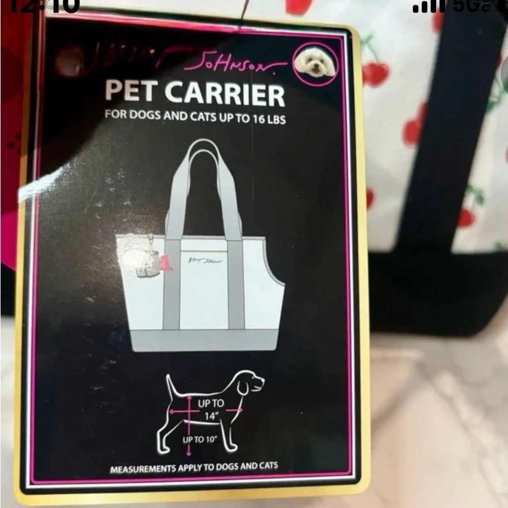 Betsey Johnson Cherry Print Pet Travel Carrier Bag